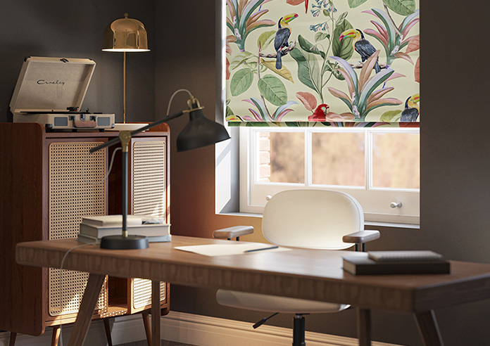 Parakeet Faux Silk, Pink Lotus - Roman Blind - Image 5